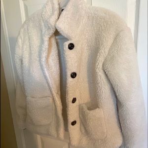 White teddy fur jacket